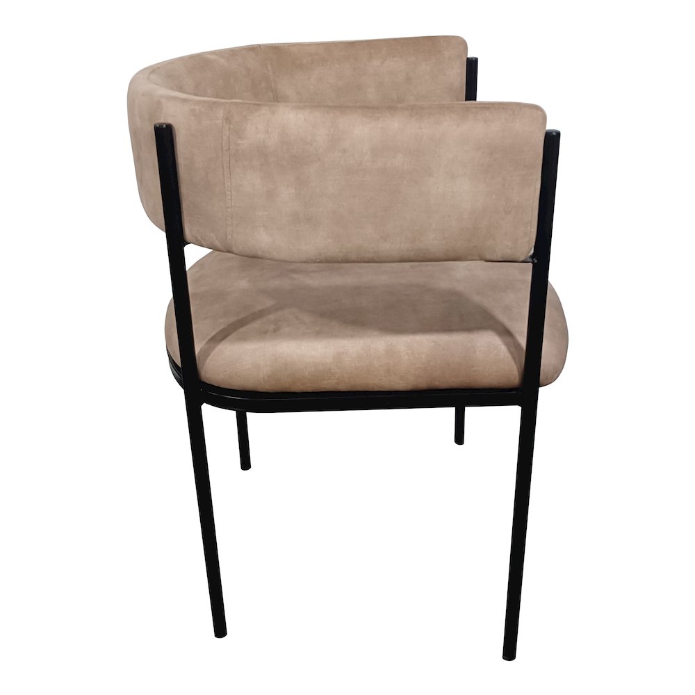 Cyril Collection Modern Chair in Light Brown Velvet