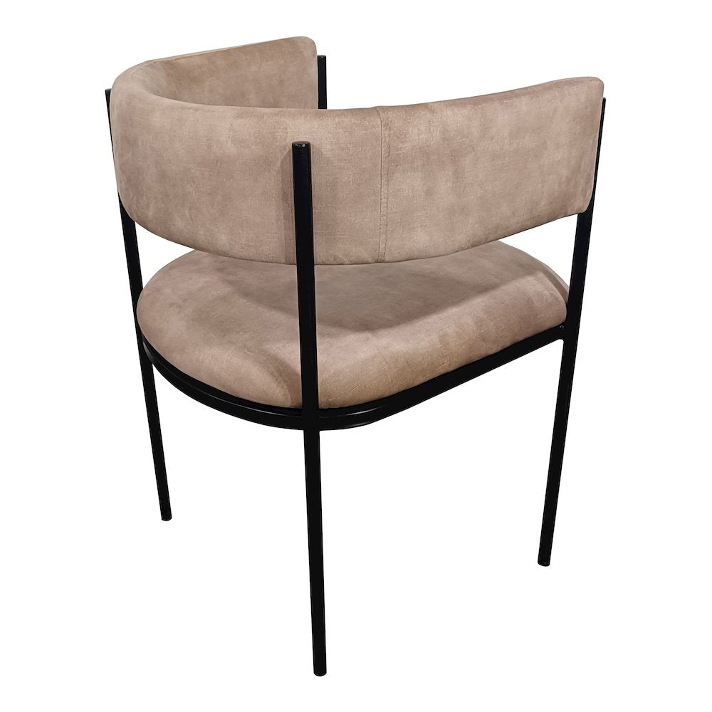 Cyril Collection Modern Chair in Light Brown Velvet