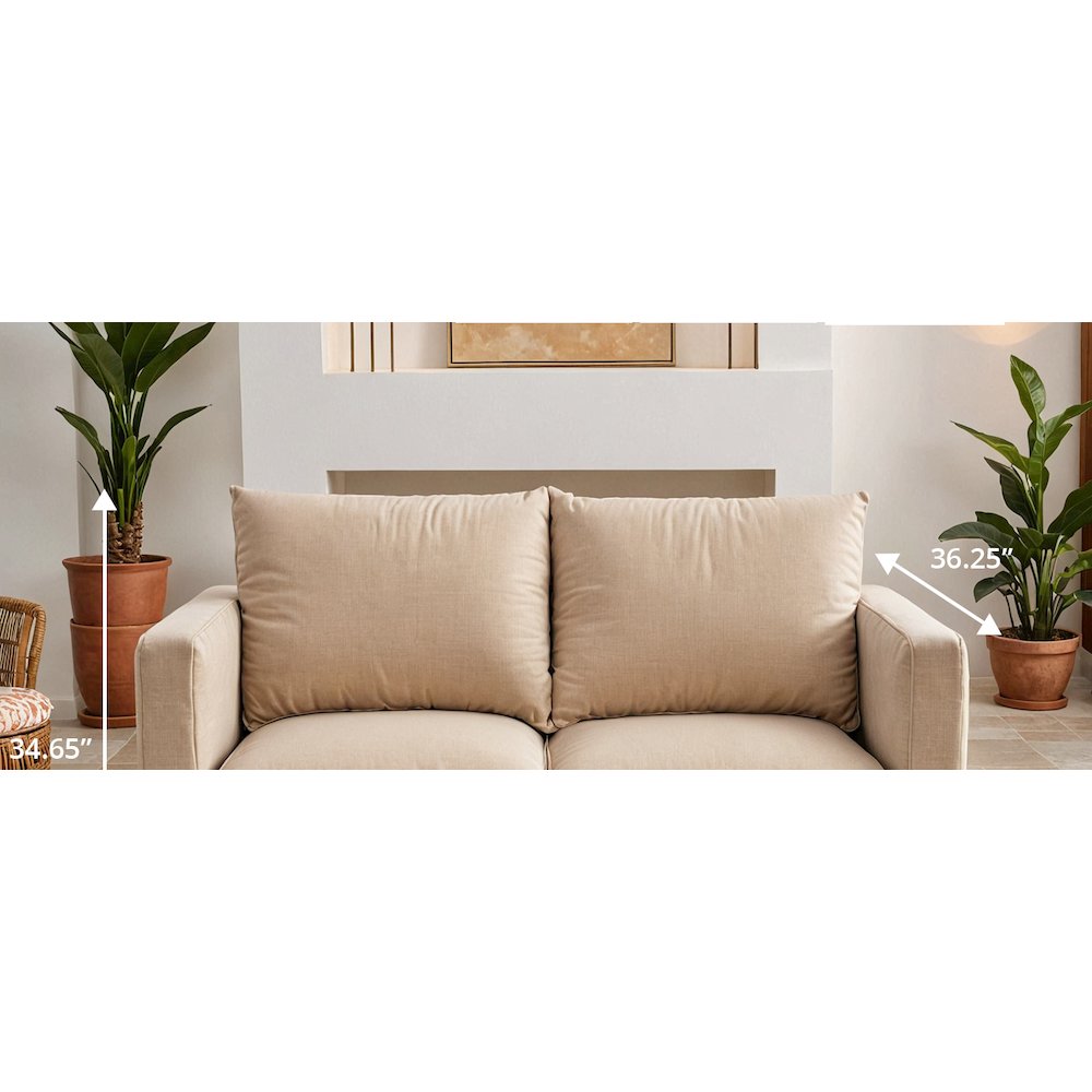 Nervo Modern Mid-Century Upholstered Velvet Loveseat with Gold Frame