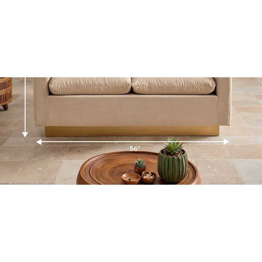 Nervo Modern Mid-Century Upholstered Velvet Loveseat with Gold Frame