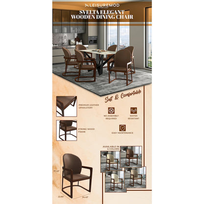Svelta Elegant Wooden Dining Chair in Brown