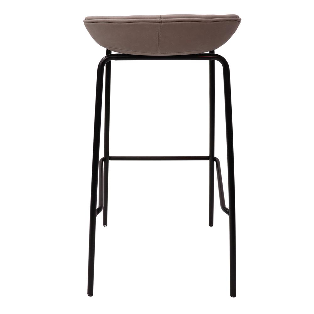 Barstool with Upholstered Faux Leather Seat and Powder Coated Iron Frame