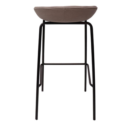 Barstool with Upholstered Faux Leather Seat and Powder Coated Iron Frame