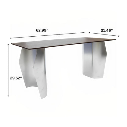 Zelan Series Modern Dining Table in Red Oak