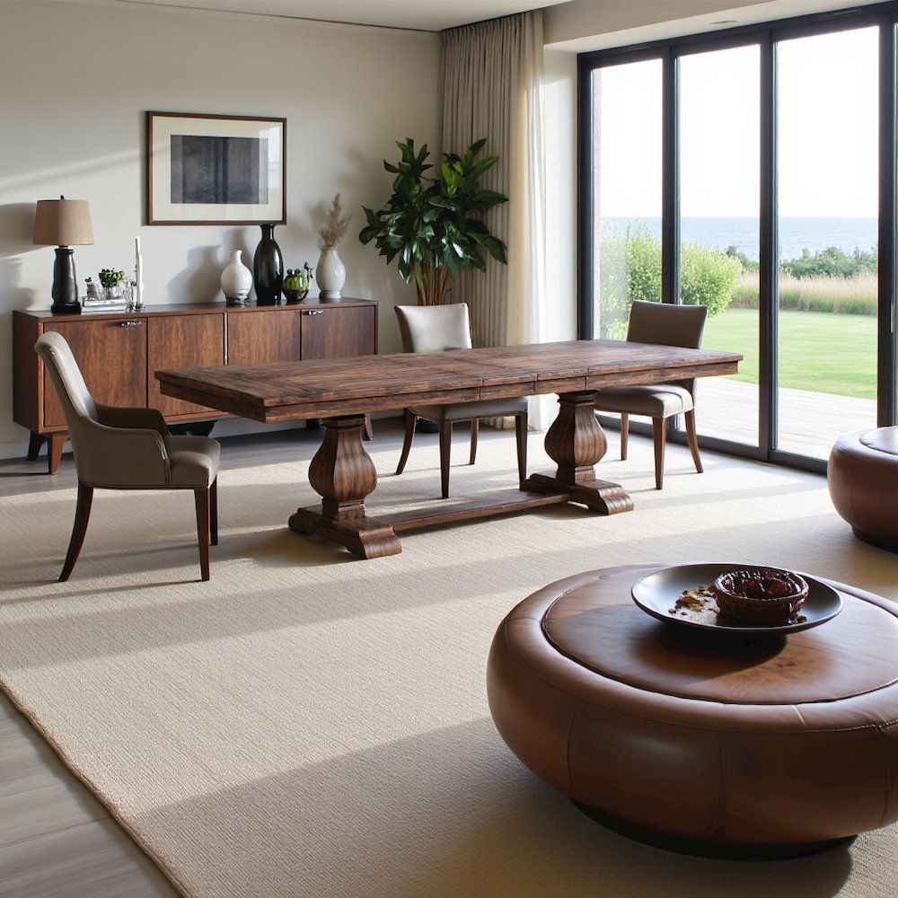 Standard Height Dining Table in Brown for Kitchen Nook and Breakfast Areas