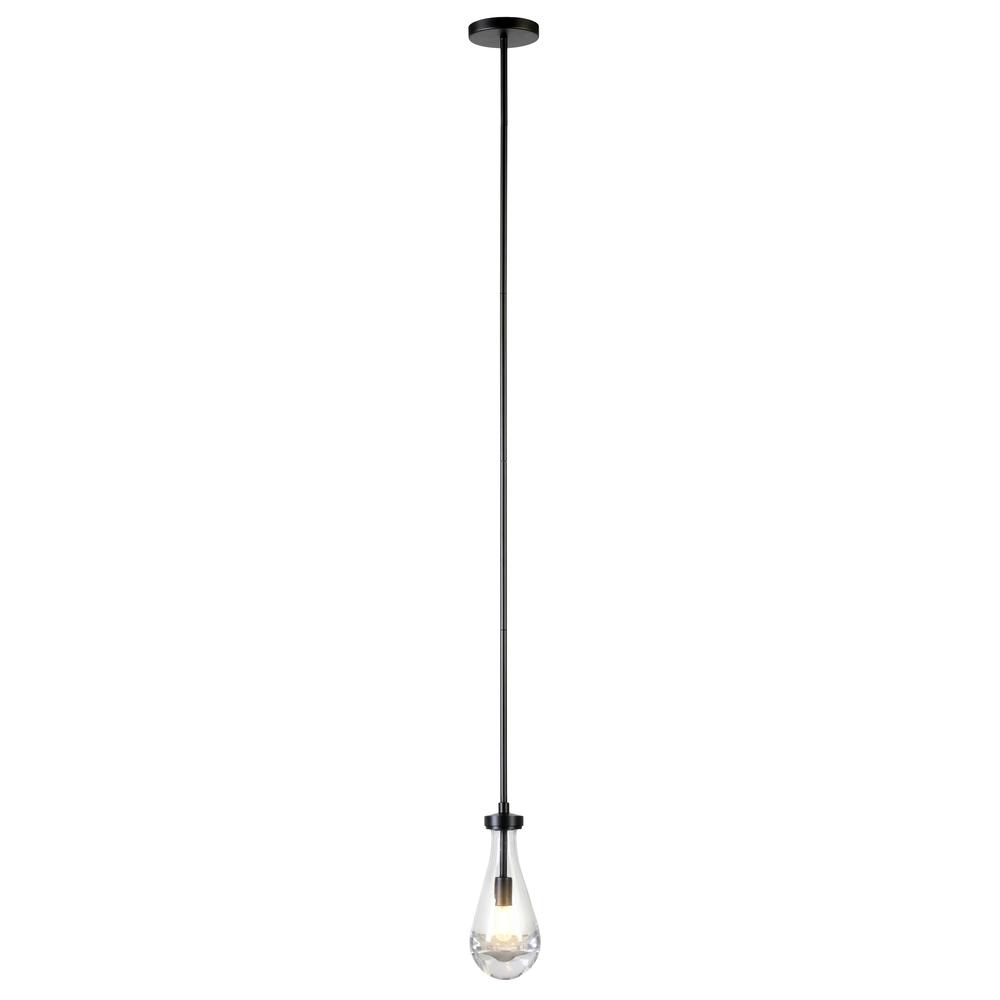 Twyla 5" Wide Pendant with Glass Shade in Blackened Bronze/Clear