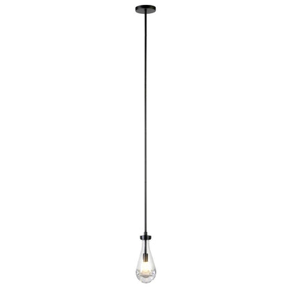 Twyla 5" Wide Pendant with Glass Shade in Blackened Bronze/Clear