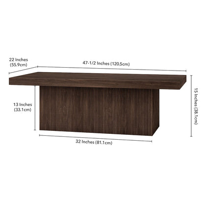 Torren 48" Wide Rectangular Coffee Table in Alder Brown