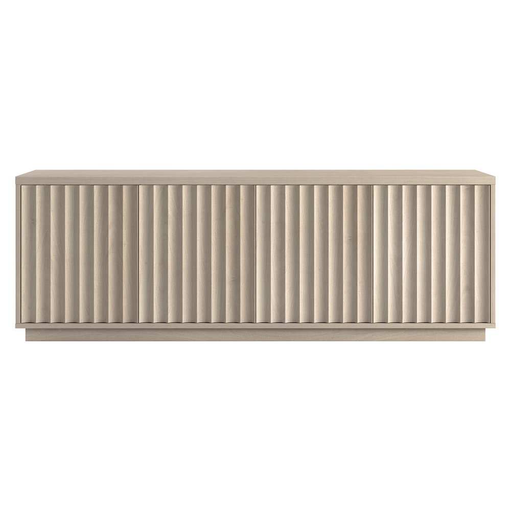 Bourne Rectangular Fluted TV Stand for TV's up to 75" in Alder White