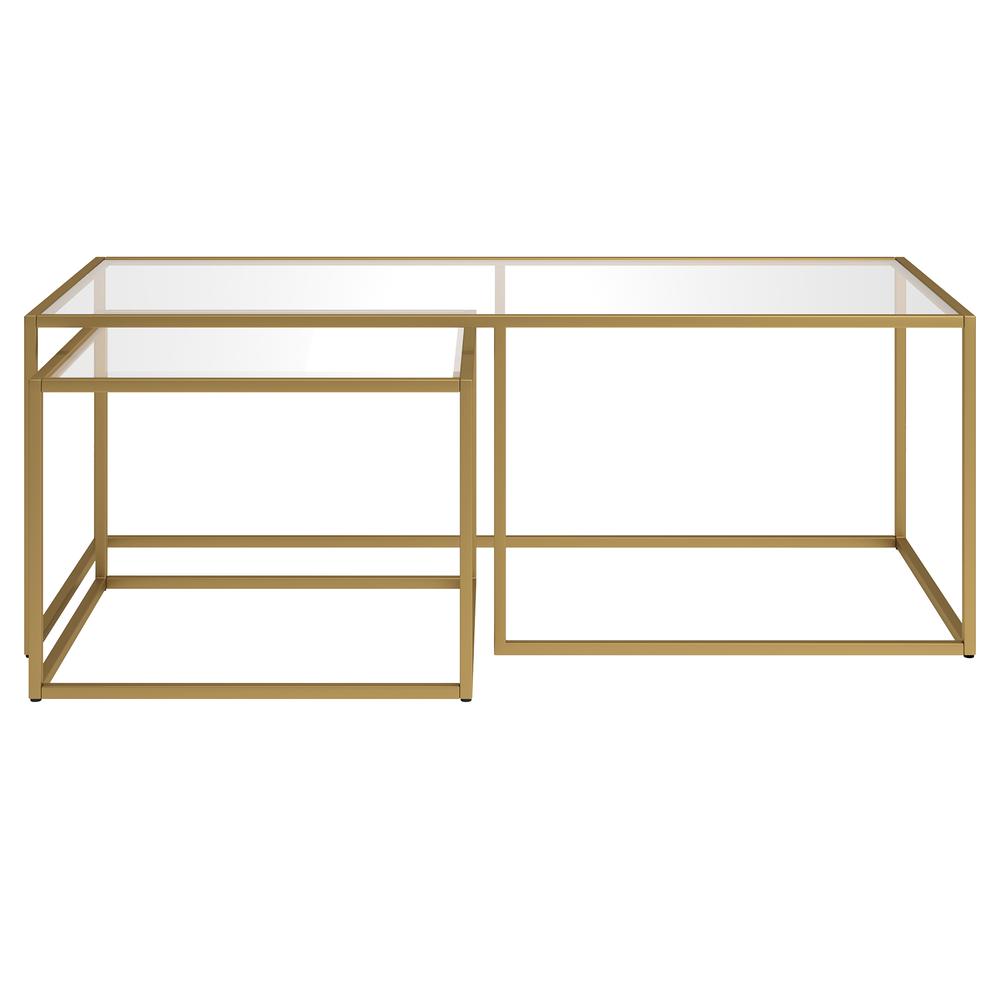 Kennedy Rectangular Nested Coffee Table in Brass