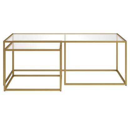 Kennedy Rectangular Nested Coffee Table in Brass