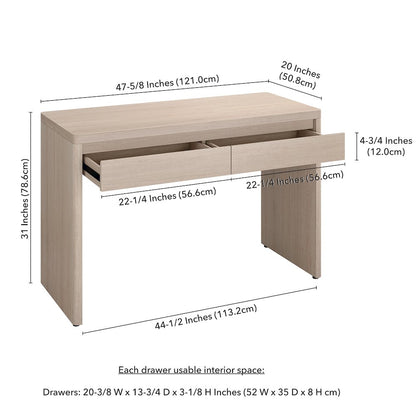 Ashcroft 48'' Wide Rectangular Desk in Alder White