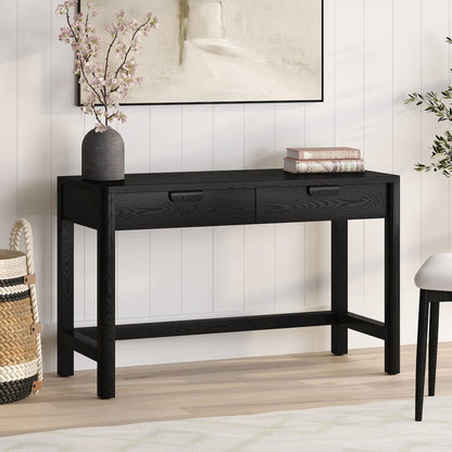 Fern 48" Wide Rectangular Desk in Black Grain