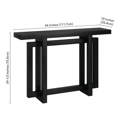 Breslow 44" Wide Rectangular Console Table in Black Grain