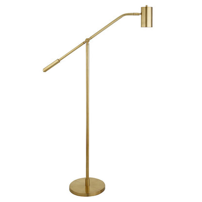 Willis Pharmacy Floor Lamp with Metal Shade in Brass/Brass