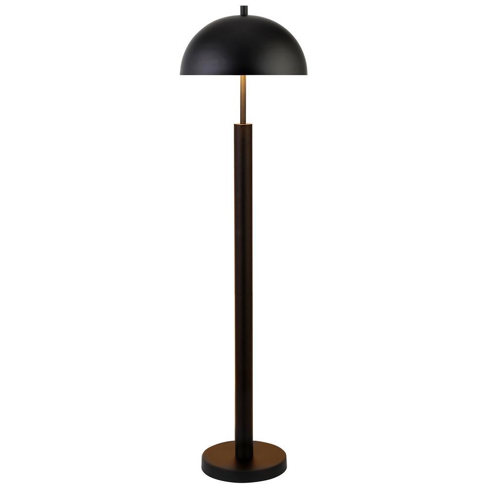 York 58" Tall Floor Lamp with Metal Shade in Blackened Bronze