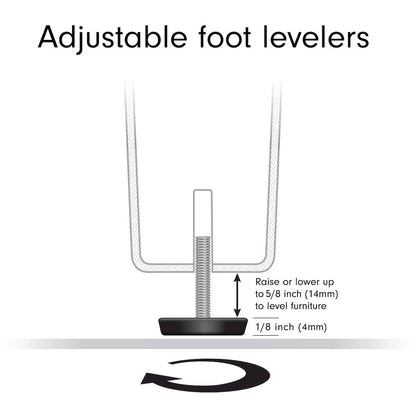 46" Rectangular Coffee Table with Glass Top, Black