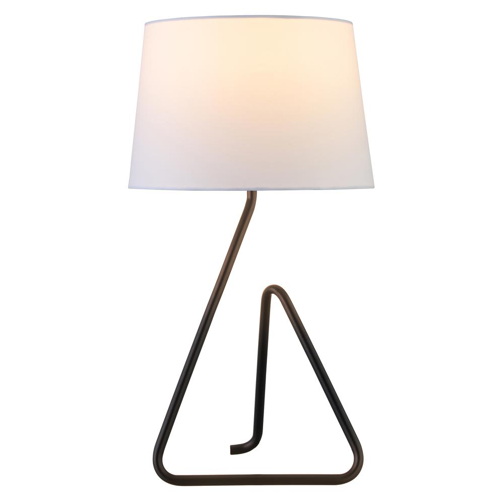 Cora 22" Metal Table Lamp with Fabric Shade in Blackened Bronze