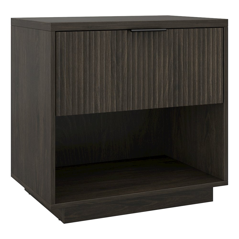 Karten 24" Wide Rectangular Fluted Nightstand in Alder Brown
