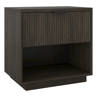 Karten 24" Wide Rectangular Fluted Nightstand in Alder Brown