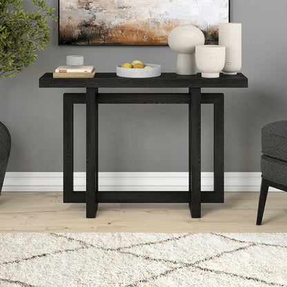 Breslow 44" Wide Rectangular Console Table in Black Grain