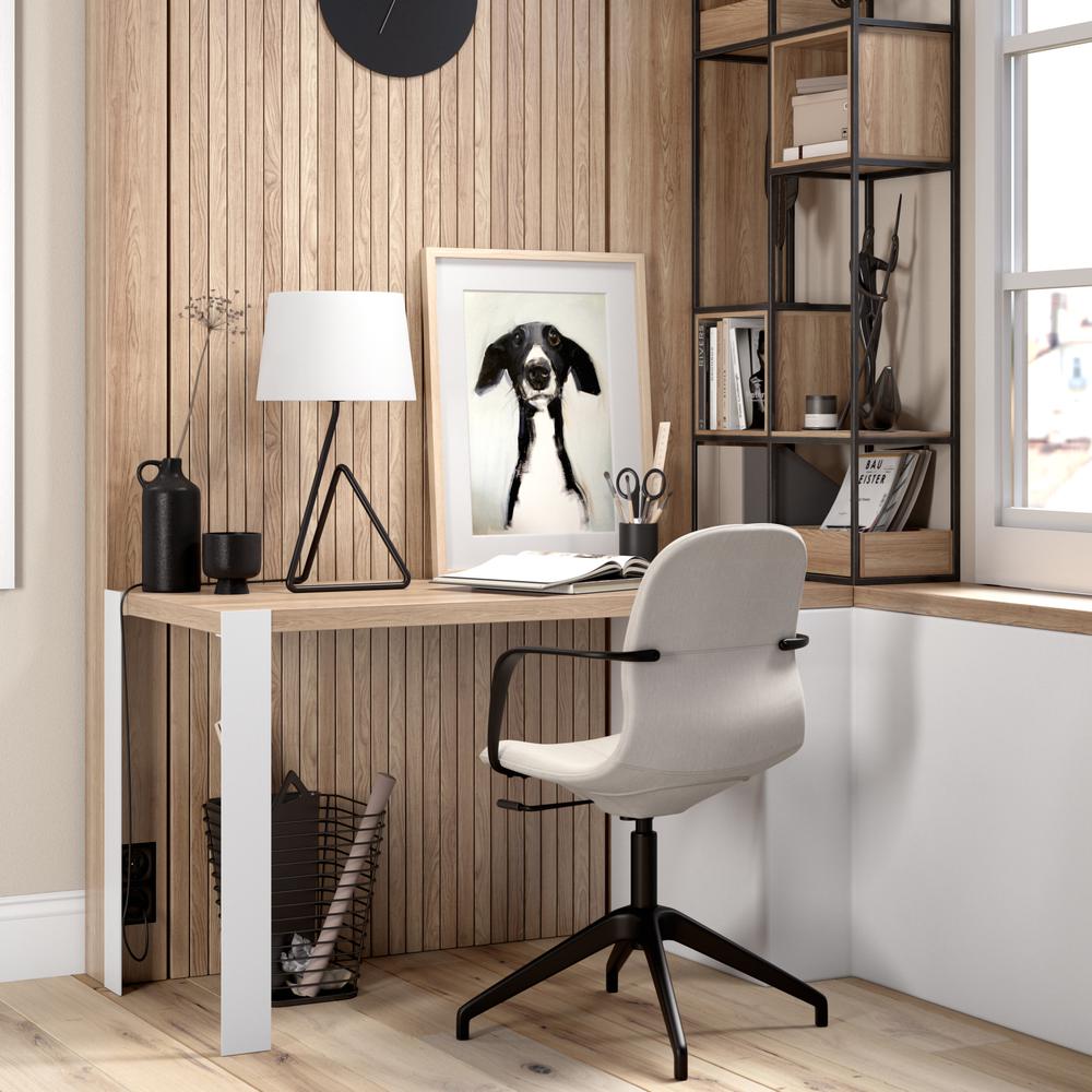 Cora 22" Metal Table Lamp with Fabric Shade in Blackened Bronze