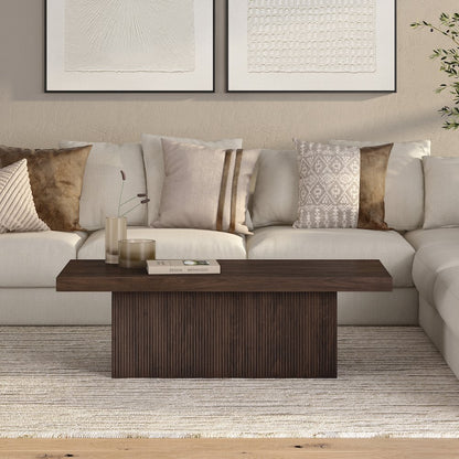 Torren 48" Wide Rectangular Coffee Table in Alder Brown