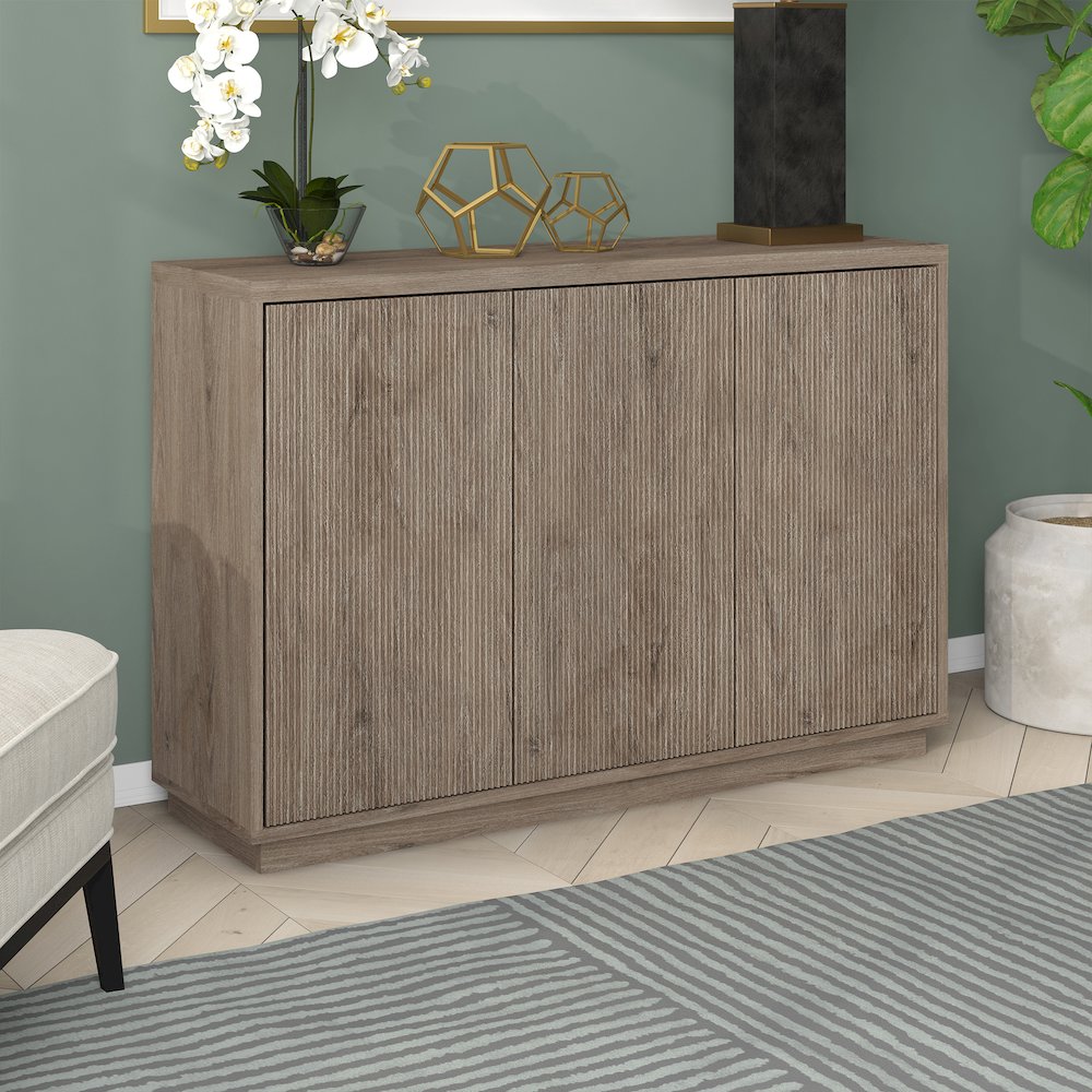 Alston 48" Wide Rectangular Buffet Table in Antiqued Gray Oak