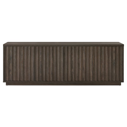 Bourne Rectangular Fluted TV Stand for TV's up to 75" in Brown Oak