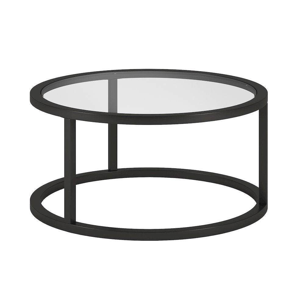 Parker 35'' Wide Round Coffee Table in Blackened Bronze