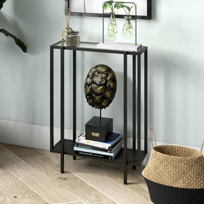 Vireo 22'' Wide Rectangular Console Table with Metal Shelf in Blackened Bronze