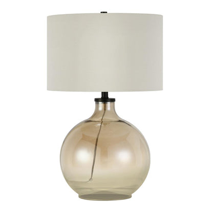 Laelia 24.75" Tall Table Lamp with Fabric Shade in Gold Luster Glass/White