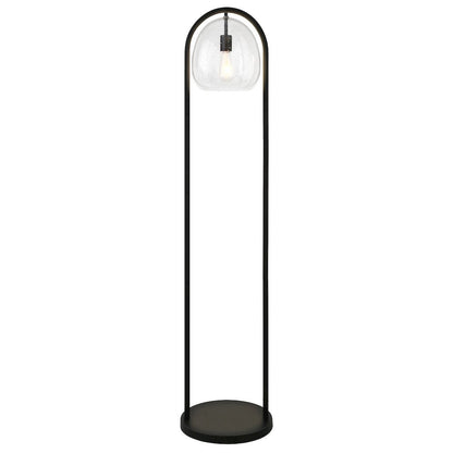 Sydney 64" Floor Lamp with Seeded Glass Shade in Blackened Bronze
