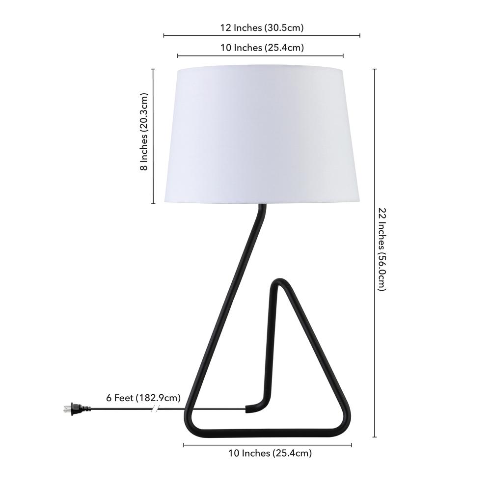 Cora 22" Metal Table Lamp with Fabric Shade in Blackened Bronze