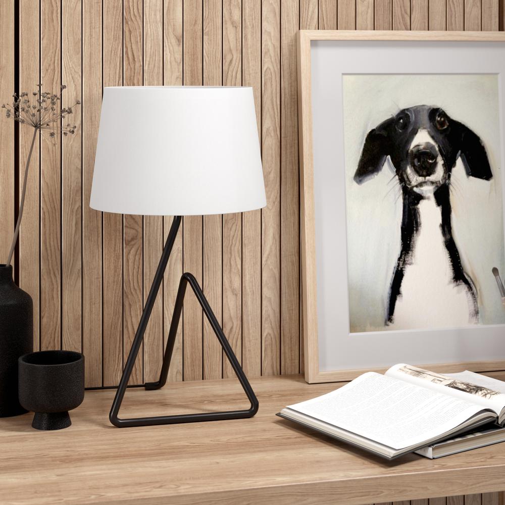 Cora 22" Metal Table Lamp with Fabric Shade in Blackened Bronze