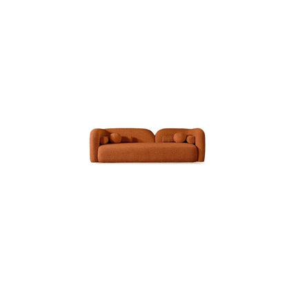 Orange Boucle Cloud Sofa, Comfy and Fluffy Couch with Solid Wood Frame