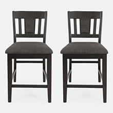 Upholstered Slatback Counter Height Stool with Nailhead Trim (Set of 2)