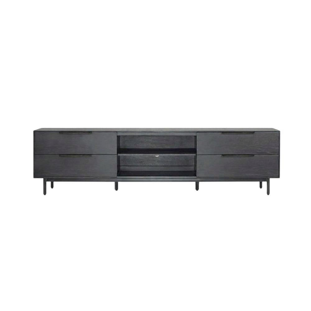 Modern TV Console in Black with spacious storage and sleek design