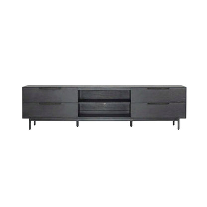 Modern TV Console in Black with spacious storage and sleek design