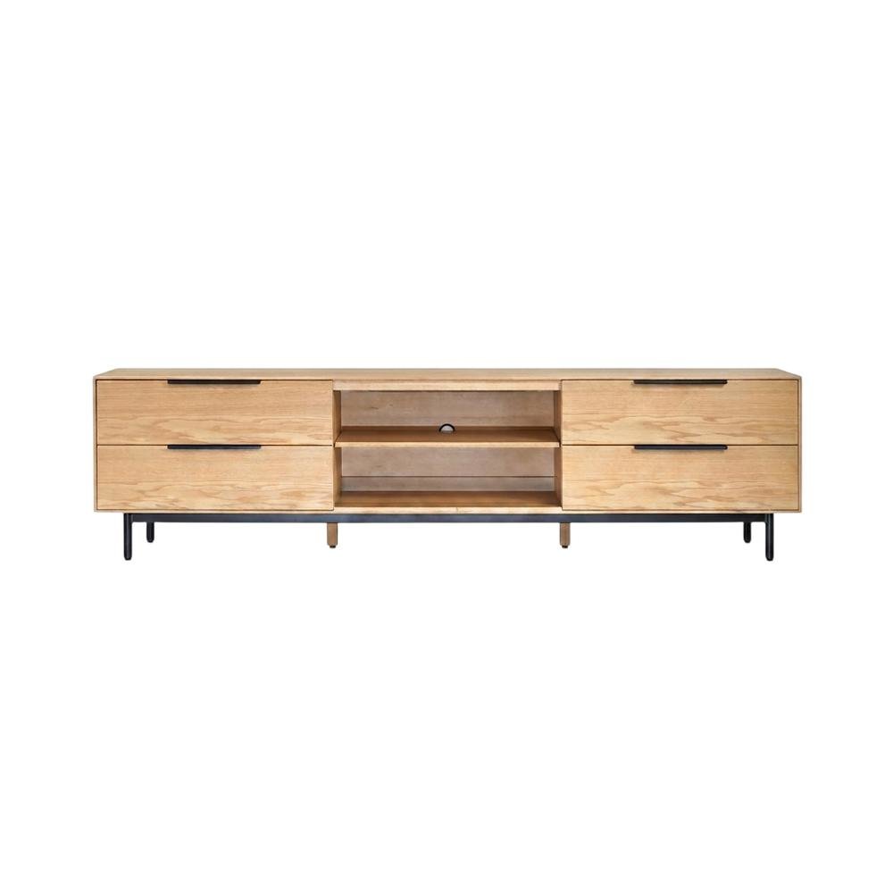 Light Oak Modern TV Console with Sleek Design and Ample Storage