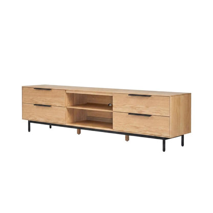 Light Oak Modern TV Console with Sleek Design and Ample Storage