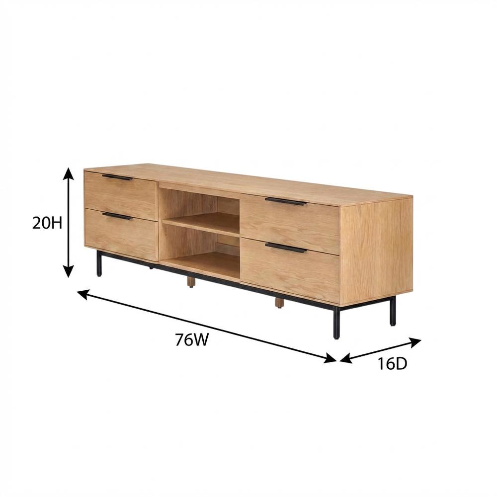 Light Oak Modern TV Console with Sleek Design and Ample Storage
