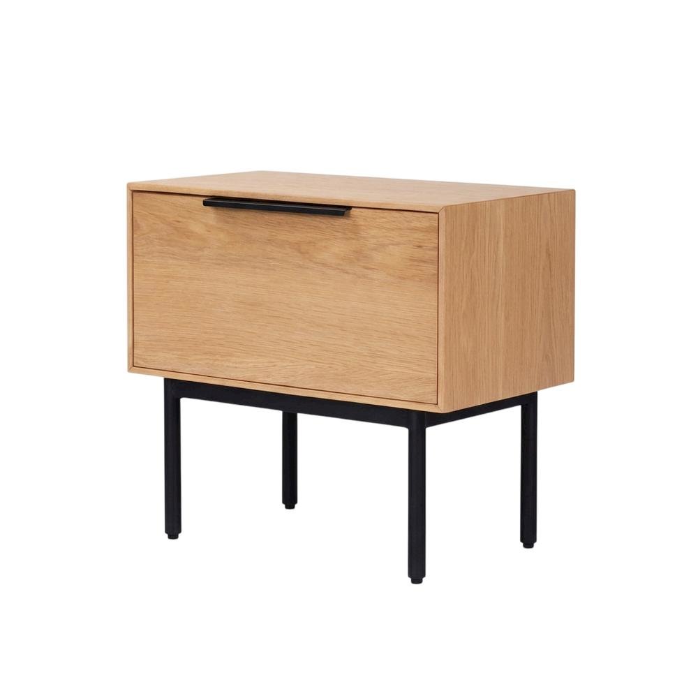 Modern Light Oak Nightstand with Natural Wood Finish