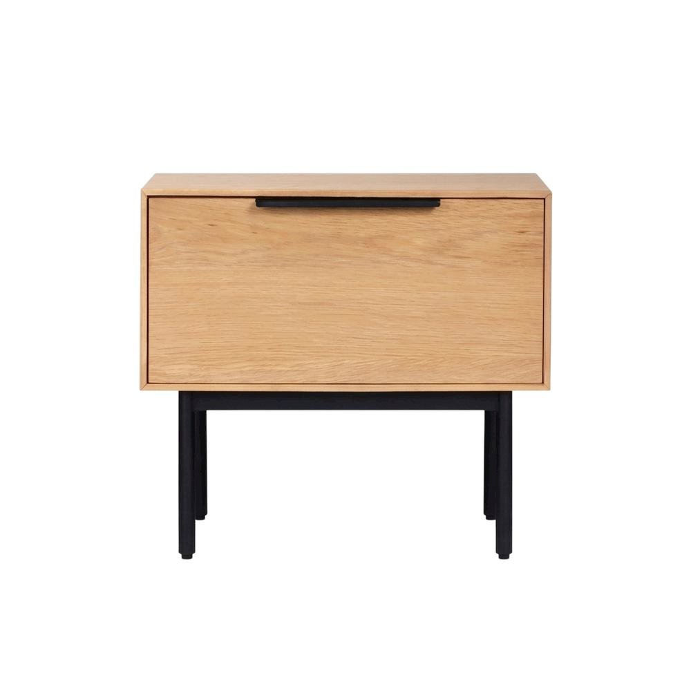 Modern Light Oak Nightstand with Natural Wood Finish