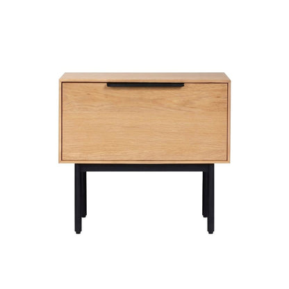Modern Light Oak Nightstand with Natural Wood Finish