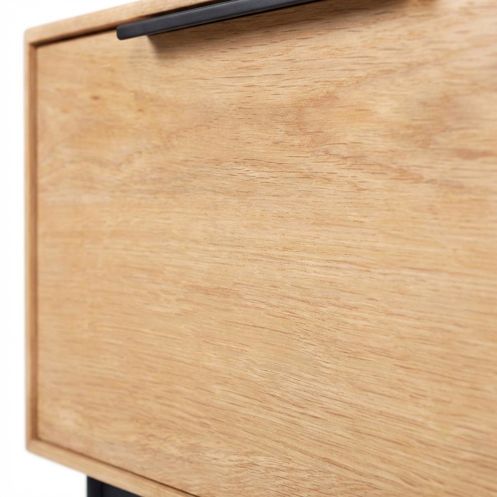 Modern Light Oak Nightstand with Natural Wood Finish