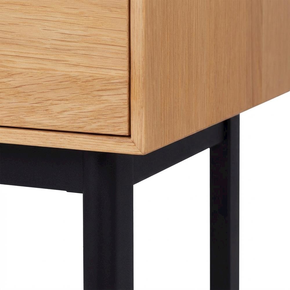 Modern Light Oak Nightstand with Natural Wood Finish