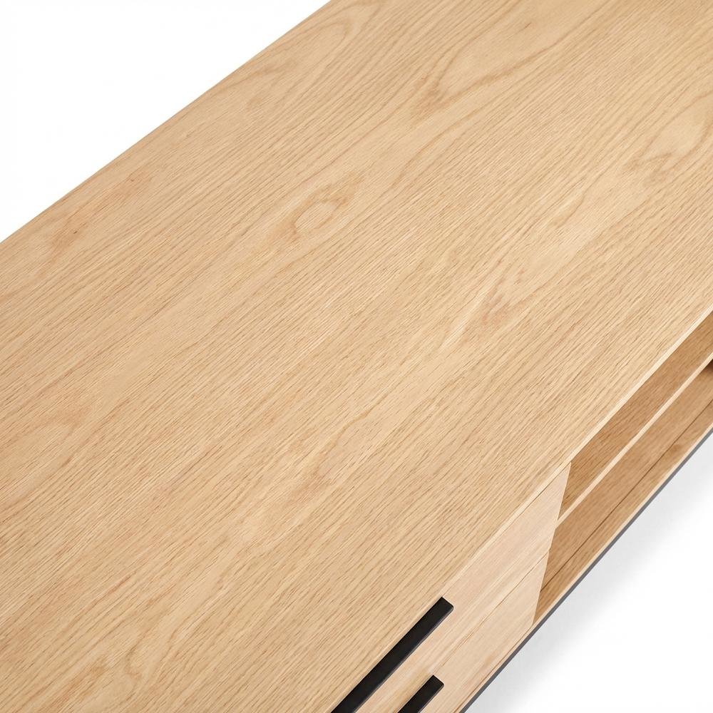 Light Oak Modern TV Console with Sleek Design and Ample Storage