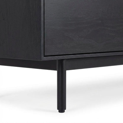 Modern TV Console in Black with spacious storage and sleek design