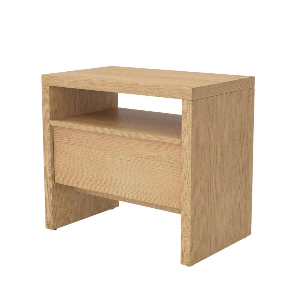 Contemporary Nightstand in Natural Finish with Mahogany and Oak Veneer